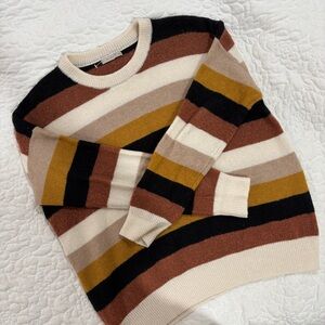 Active USA Brown and White Striped Sweater